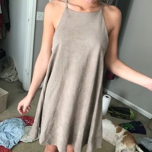 Molly Green—Suede/tope colored dress